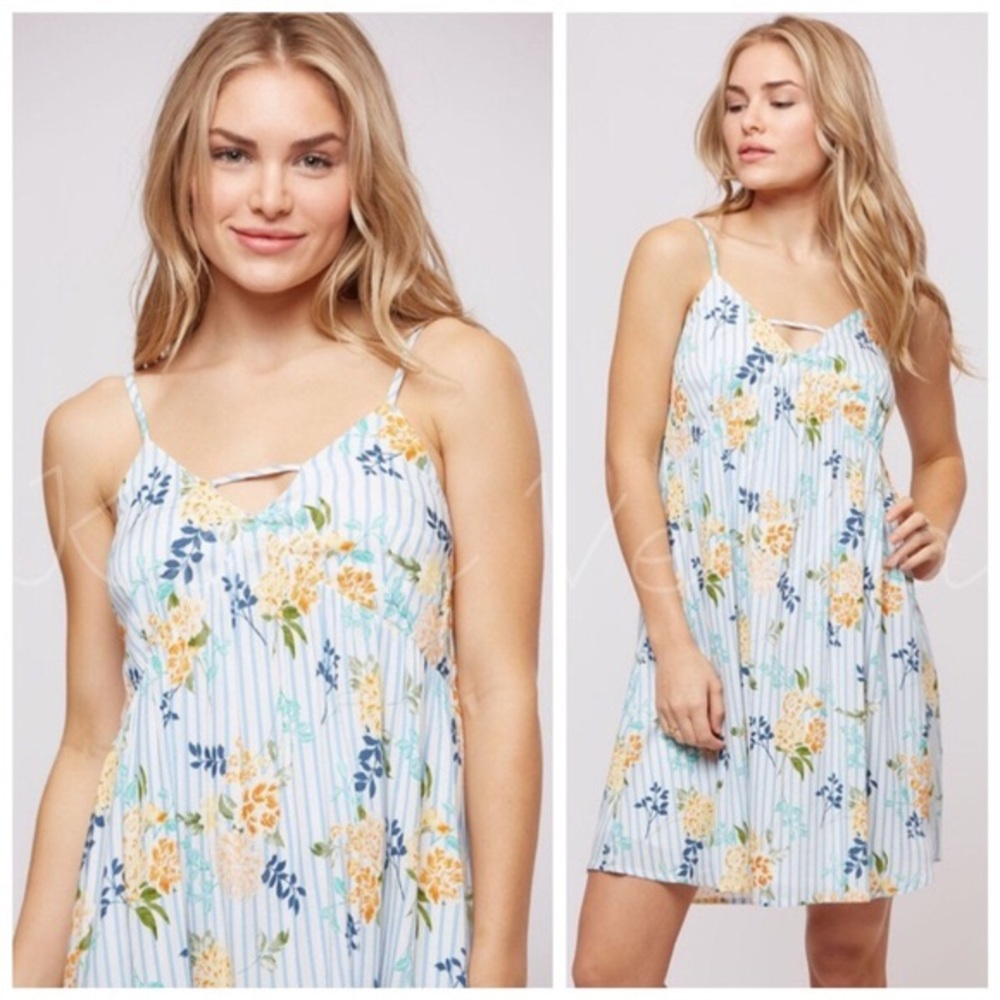 Striped floral dress